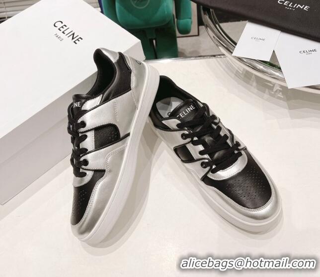 Perfect Celine CT-04 Trainer Low Lace-up Sneakers in Calfskin Black/Silver 020727