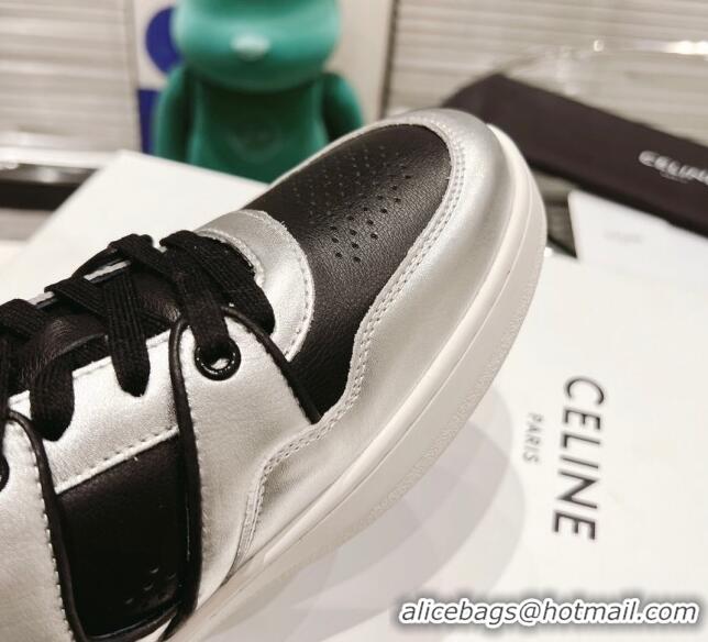 Perfect Celine CT-04 Trainer Low Lace-up Sneakers in Calfskin Black/Silver 020727