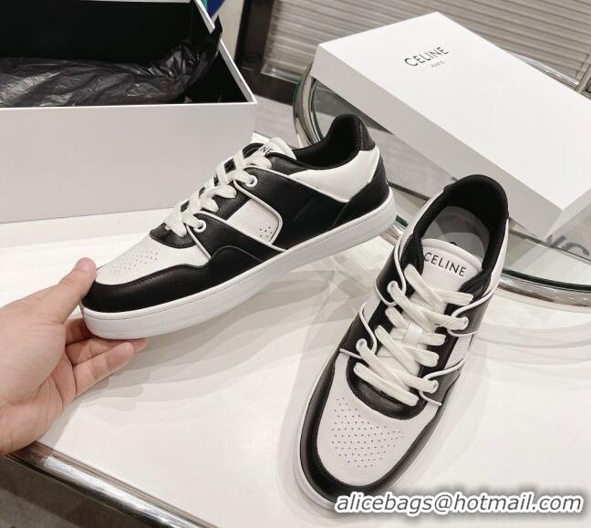 Low Price Celine CT-04 Trainer Low Lace-up Sneakers in Calfskin Black/White 020729