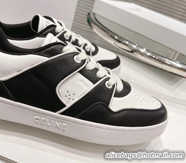 Low Price Celine CT-04 Trainer Low Lace-up Sneakers in Calfskin Black/White 020729