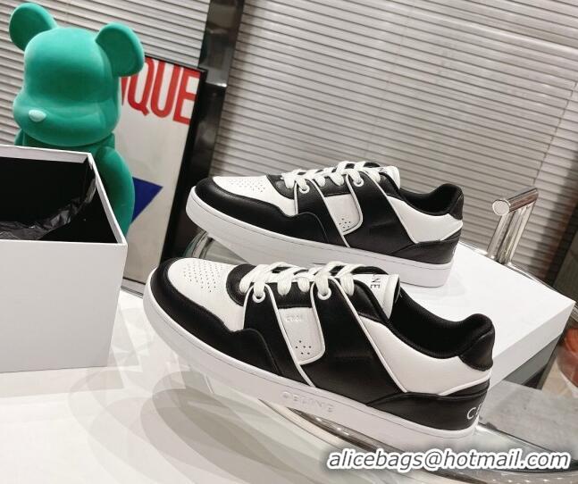 Low Price Celine CT-04 Trainer Low Lace-up Sneakers in Calfskin Black/White 020729