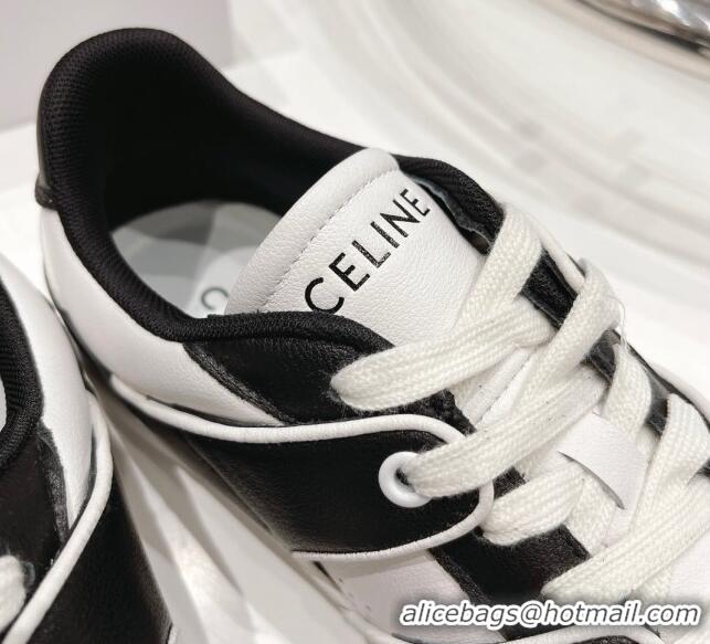 Low Price Celine CT-04 Trainer Low Lace-up Sneakers in Calfskin Black/White 020729