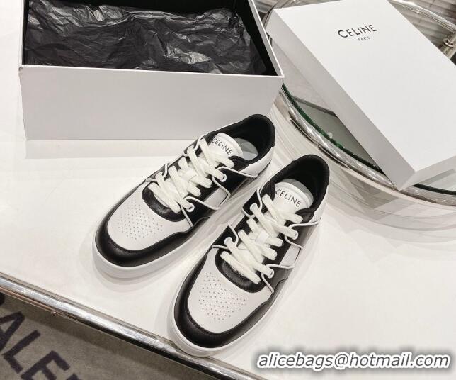 Low Price Celine CT-04 Trainer Low Lace-up Sneakers in Calfskin Black/White 020729