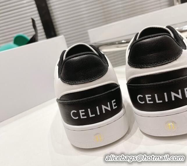 Low Price Celine CT-04 Trainer Low Lace-up Sneakers in Calfskin Black/White 020729