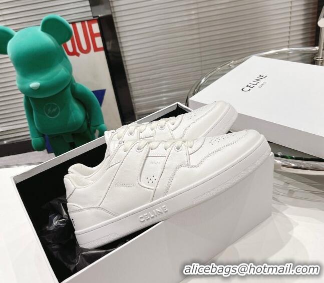 Super Quality Celine CT-04 Trainer Low Lace-up Sneakers in Calfskin All White 020732