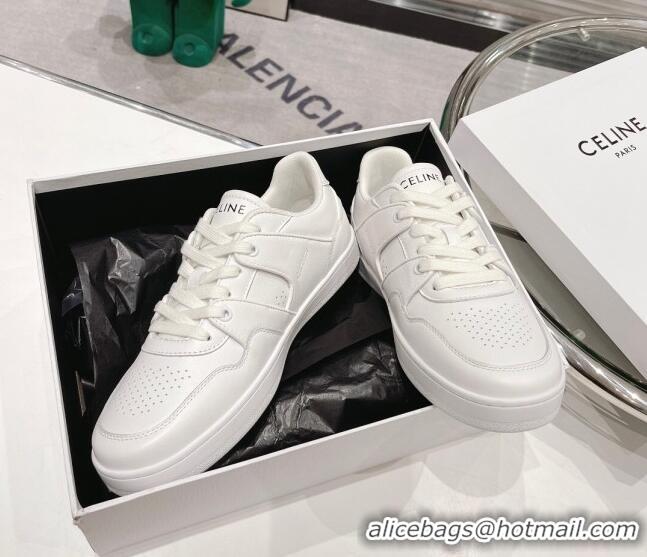 Super Quality Celine CT-04 Trainer Low Lace-up Sneakers in Calfskin All White 020732