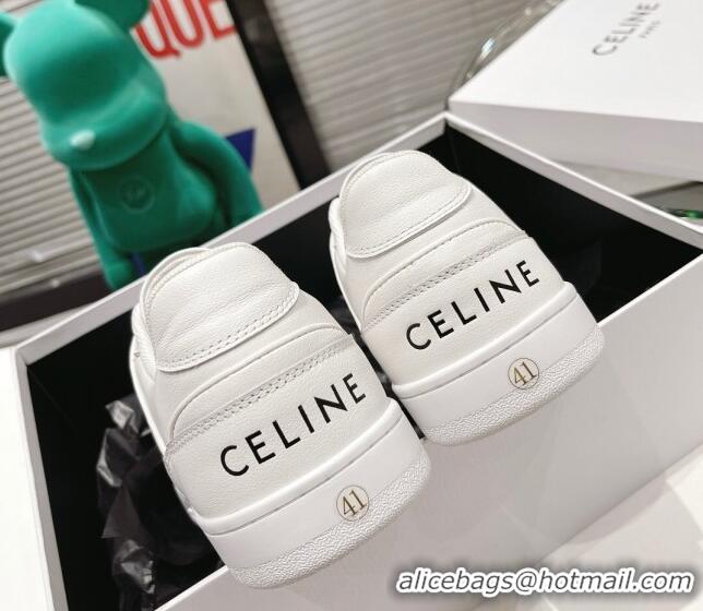 Super Quality Celine CT-04 Trainer Low Lace-up Sneakers in Calfskin All White 020732