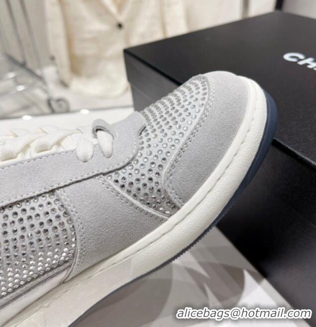 Charming Chanel Quilted Crystal Sneakers G39802 Grey