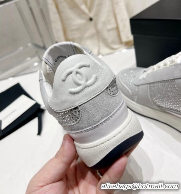 Charming Chanel Quilted Crystal Sneakers G39802 Grey