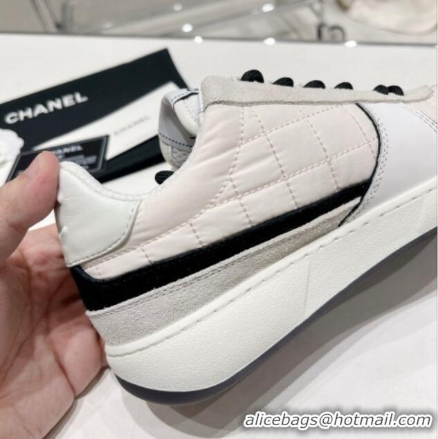 Grade Quality Chanel Quilted Fabric Sneakers G39802 Light Beige