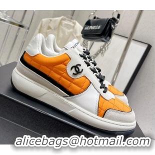 Best Price Chanel Quilted Fabric Sneakers G39802 Orange