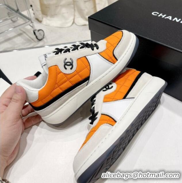 Best Price Chanel Quilted Fabric Sneakers G39802 Orange