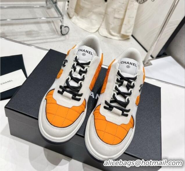 Best Price Chanel Quilted Fabric Sneakers G39802 Orange