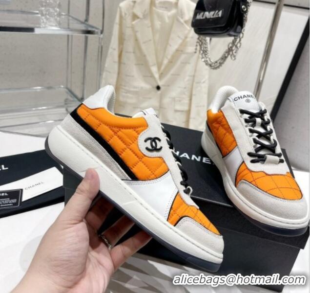 Best Price Chanel Quilted Fabric Sneakers G39802 Orange