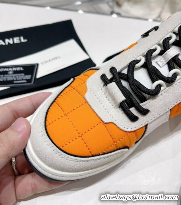 Best Price Chanel Quilted Fabric Sneakers G39802 Orange