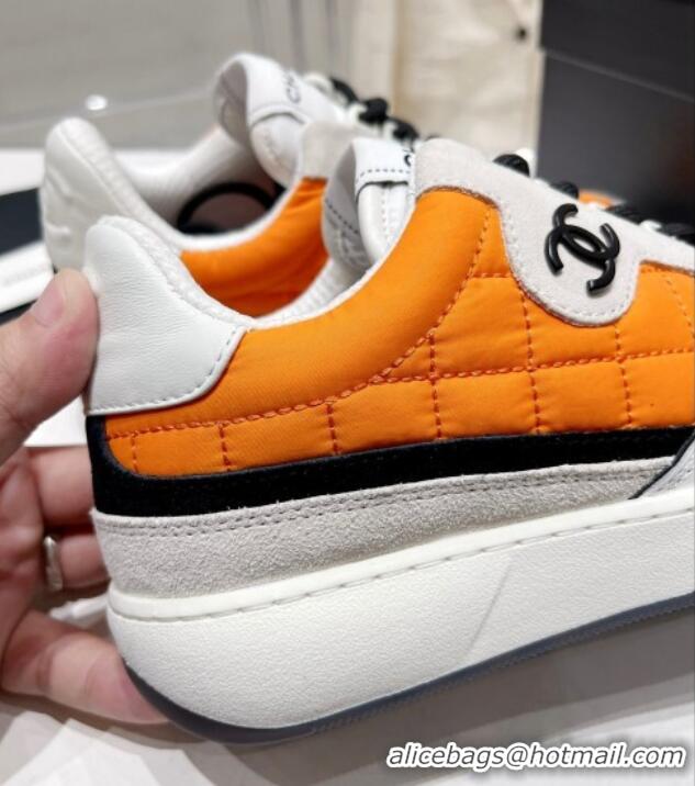 Best Price Chanel Quilted Fabric Sneakers G39802 Orange