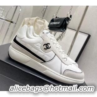 Purchase Chanel Quilted Fabric Sneakers G39802 White