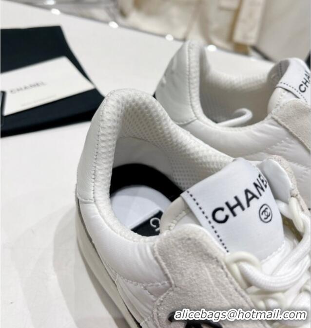 Purchase Chanel Quilted Fabric Sneakers G39802 White