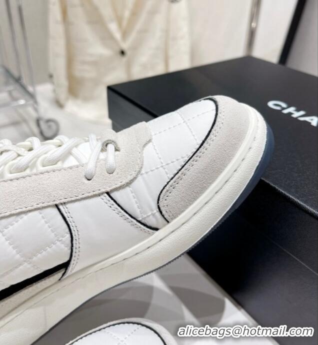 Purchase Chanel Quilted Fabric Sneakers G39802 White