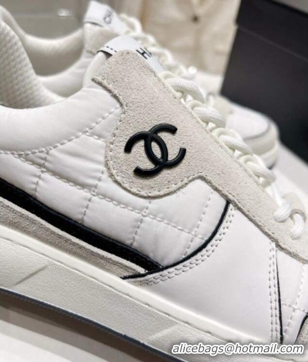 Purchase Chanel Quilted Fabric Sneakers G39802 White