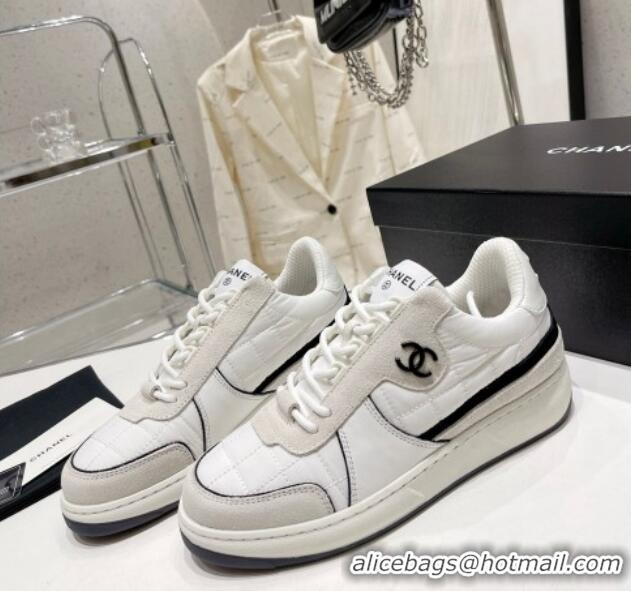 Purchase Chanel Quilted Fabric Sneakers G39802 White