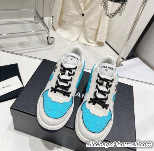 Discount Chanel Quilted Fabric Sneakers G39802 Blue