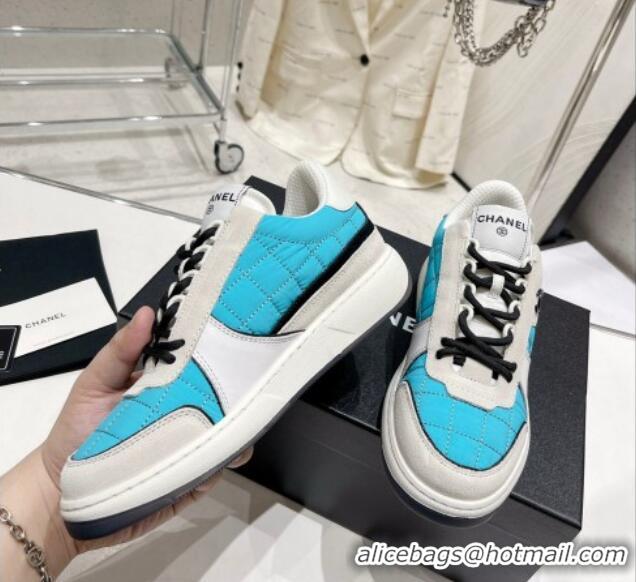 Discount Chanel Quilted Fabric Sneakers G39802 Blue