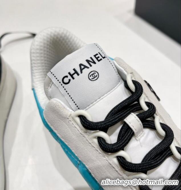 Discount Chanel Quilted Fabric Sneakers G39802 Blue