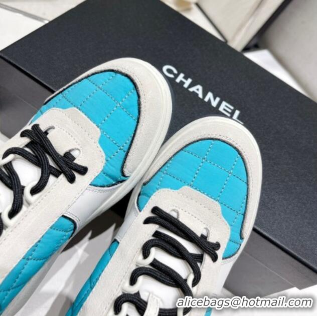 Discount Chanel Quilted Fabric Sneakers G39802 Blue