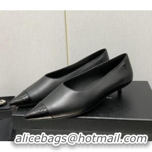 Top Design Chanel Calfskin & Patent Calfskin Pumps G39535 3.5cm Black