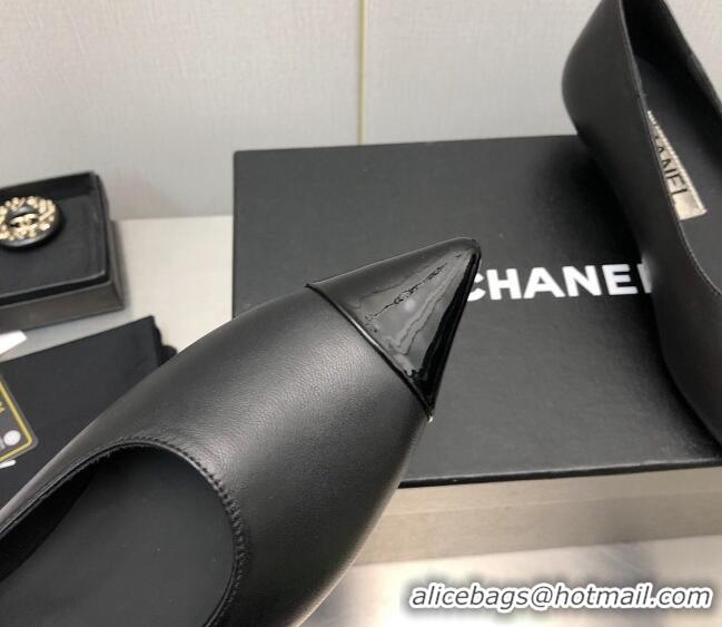 Top Design Chanel Calfskin & Patent Calfskin Pumps G39535 3.5cm Black