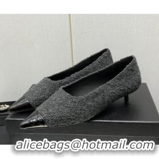 Good Product Chanel Tweed & Patent Calfskin Pumps G39535 3.5cm Dark Grey/Black 122268