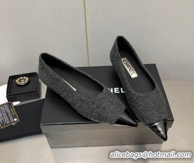 Good Product Chanel Tweed & Patent Calfskin Pumps G39535 3.5cm Dark Grey/Black 122268