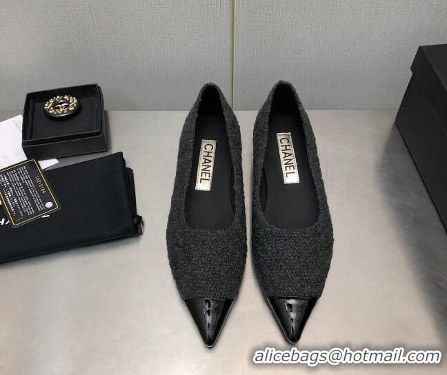 Good Product Chanel Tweed & Patent Calfskin Pumps G39535 3.5cm Dark Grey/Black 122268