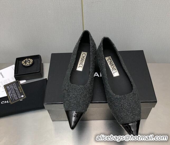 Good Product Chanel Tweed & Patent Calfskin Pumps G39535 3.5cm Dark Grey/Black 122268