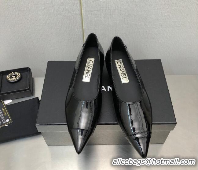 Durable Chanel Patent Calfskin Pumps G39535 3.5cm All Black