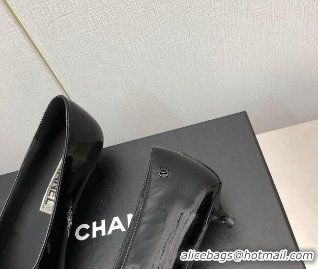 Durable Chanel Patent Calfskin Pumps G39535 3.5cm All Black