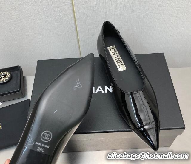 Durable Chanel Patent Calfskin Pumps G39535 3.5cm All Black