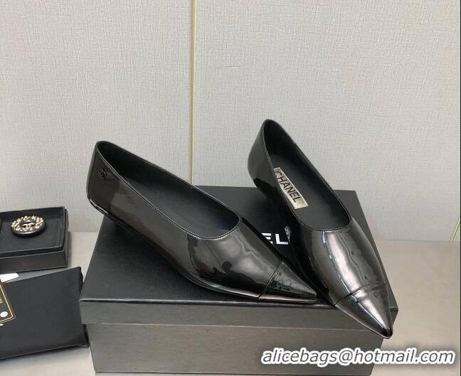 Durable Chanel Patent Calfskin Pumps G39535 3.5cm All Black