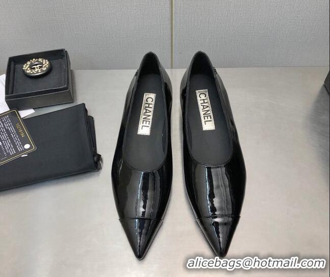 Durable Chanel Patent Calfskin Pumps G39535 3.5cm All Black