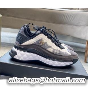 Good Quality Chanel Fabric & Suede Sneakers G35617 Gray 122274 