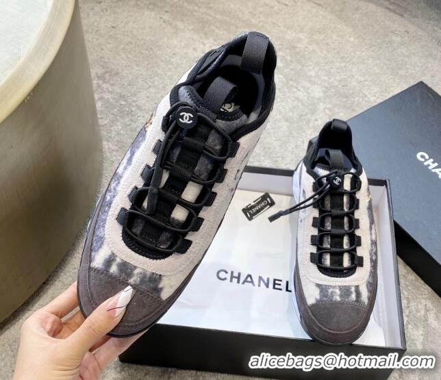 Good Quality Chanel Fabric & Suede Sneakers G35617 Gray 122274 