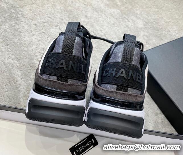 Good Quality Chanel Fabric & Suede Sneakers G35617 Gray 122274 