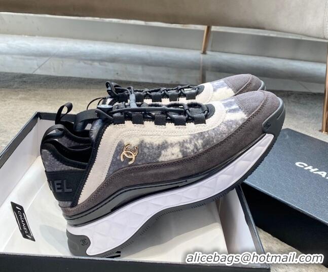 Good Quality Chanel Fabric & Suede Sneakers G35617 Gray 122274 