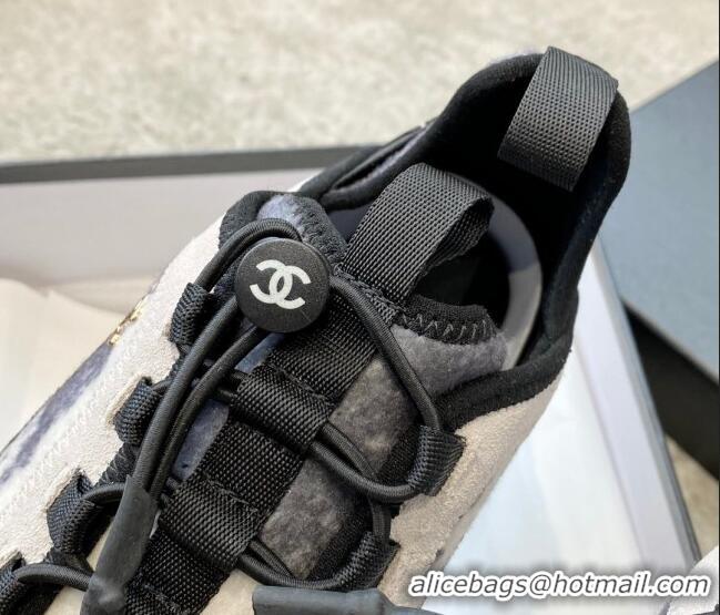 Good Quality Chanel Fabric & Suede Sneakers G35617 Gray 122274 