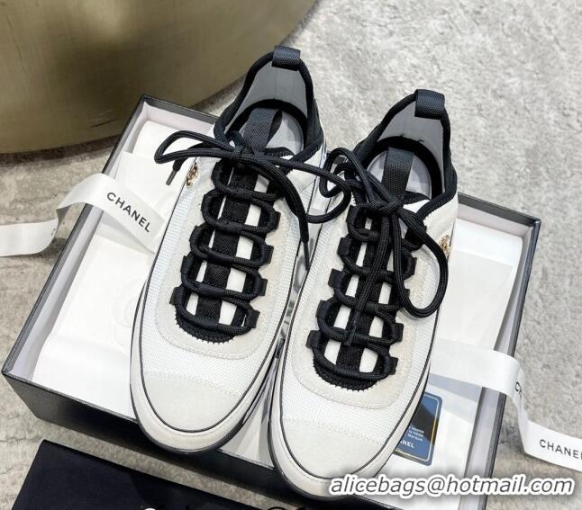 Lowest Cost Chanel Mesh & Suede Sneakers G39070 White 122275