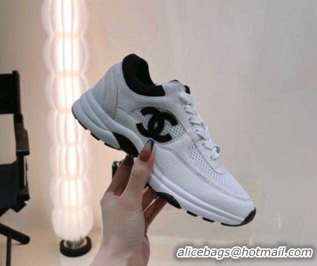 Pretty Style Chanel Suede & Mesh Sneakers G38299 White 122653