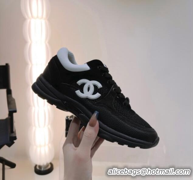 Unique Style Chanel Suede & Mesh Sneakers G38299 Black 122654