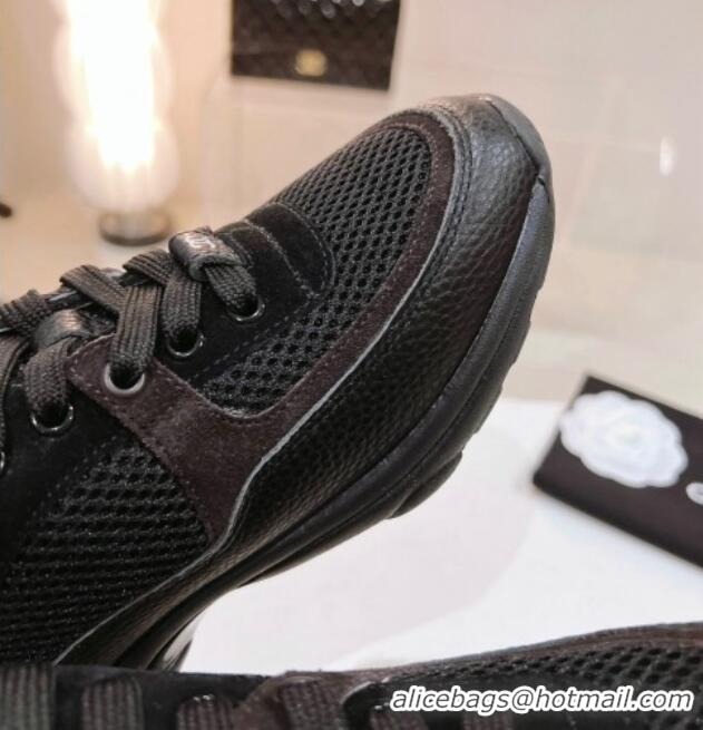 Unique Style Chanel Suede & Mesh Sneakers G38299 Black 122654