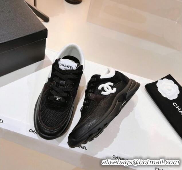 Unique Style Chanel Suede & Mesh Sneakers G38299 Black 122654